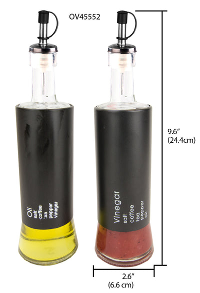 5 of 5:Home Basics Allaire Collection 2 Piece Oil and Vinegar Set, Black 