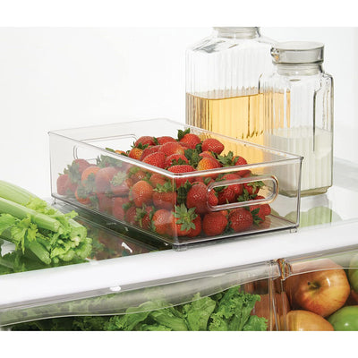 3 of 4:iDesign Plastic Portable Deep Storage Bin with Handles for Organizing, Clear, 14.5x8x4 Inches 