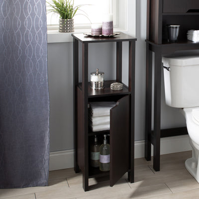 3 of 4:Neu Home 3 Shelf Ambassador Floor Cabinet in Espresso 