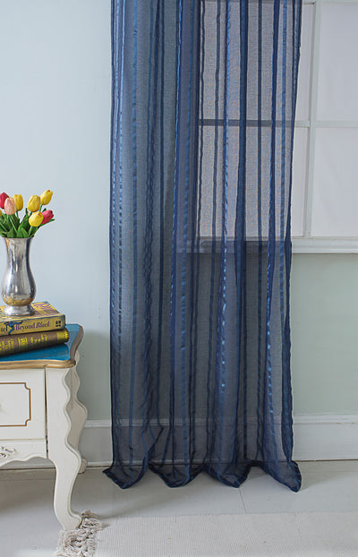 3 of 31:Gretchen Striped Rod Pocket Window Panel with Attached Valance, 54x90 Inches 