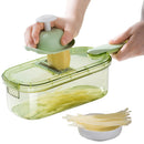 1 of 8:PREMIUS 6-In-1 Mandoline Slicer with Storage Bin and Handle, Green-Clear, 1.5 Quarts 