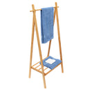 2 of 4:Home Basics A Frame Bamboo Garment Rack with Bottom Shelf, Natural 