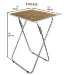 6 of 6:Home Basics Mesa plegable multiusos de mármol, color marrón 