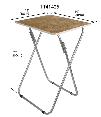6 of 6:Home Basics Mesa plegable multiusos de mármol, color marrón 