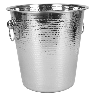 3 of 4:Home Basics Hammered Ice Bucket, Silver, 4.3 Liter 