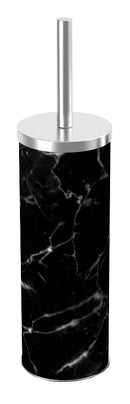 1 of 4:Home Basics Hide-Away Faux Marble Toilet Brush Set, Black 