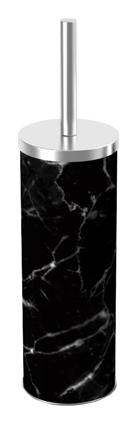 1 of 4:Home Basics Hide-Away Faux Marble Toilet Brush Set, Black 