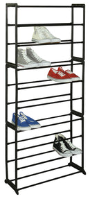 1 of 6:Home Basics Easy Assemble Space-Saving  30 Pair Shoe Tower Multi-Purpose Storage Rack,  Black 