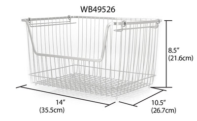 3 of 3:Home Basics Large Powder Coated Steel Wire Storage Basket, Grey 