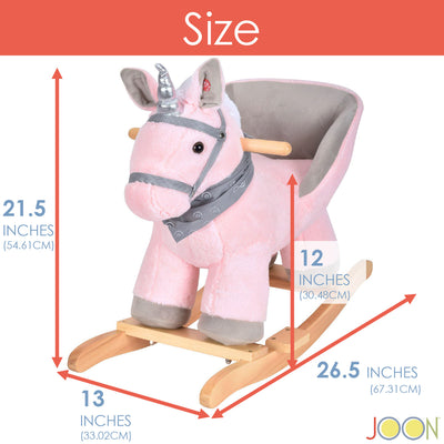 5 of 7:Cheval à bascule licorne JOON Luna avec effets sonores, rose-gris 