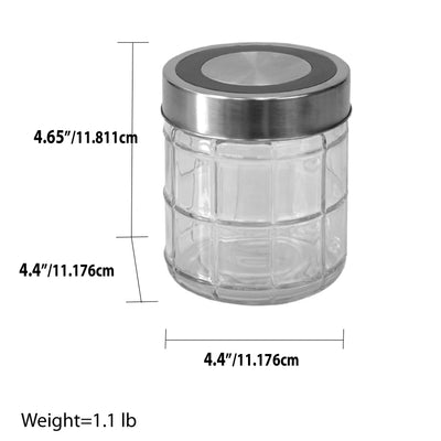7 of 7:Home Basics Chex Collection 22 oz. Small Glass Canister with Stainless Steel Lid 
