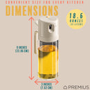 7 of 8:PREMIUS 2-In-1 Glass Oil Dispenser with Sprayer Bottle, White, 18.6 Ounces 