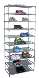 1 of 7:Home Basics 30 Pair Non-Woven Multi-Purpose Stackable Free-Standing Shoe Rack, Grey 
