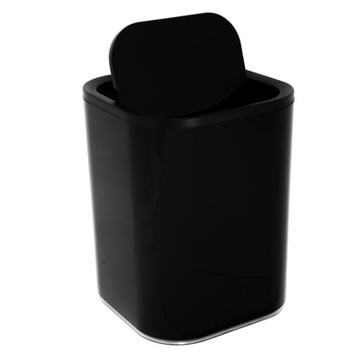 1 of 4:Cubo de basura acrílico Bath Bliss de 8 litros en negro 