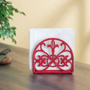 5 of 6:Home Basics Cast Iron Fleur De Lis Napkin Holder, Red 