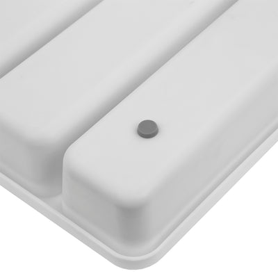 2 of 5:Home Basics Cubertero grande con compartimentos forrados de goma, blanco 