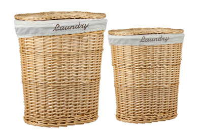 1 of 3:Home Basics 2 Piece Wicker Hamper with Removeable Liner, Natural 