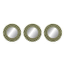 1 of 1:PREMIUS 3 Piece Bubble Beaded Mirror Wall Decor Set, Champagne, 10 Inches 