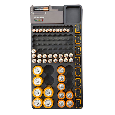 2 of 3:GForce Wall Mounted Battery Organizer with Built-In Tester 