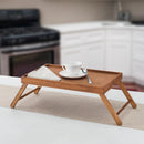 3 of 4:Home Basics Bed Tray With Folding Legs, Natural, 9x12x18.5 Inches 