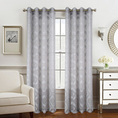14 of 27:Ariana Clipped Doily Grommet Window Panel, 54x84 Inches 