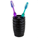 2 of 6:Home Basics Curves  4 Piece Bath Accessory Set, Black 