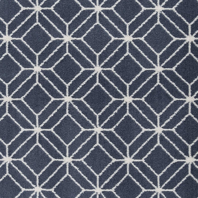 11 of 13:Capri 3-Piece Zara Trellis Design Rug Set, White-Blue, 5x7 Feet 