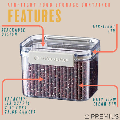 20 of 36:PREMIUS Plastic Food Storage Container, Rectangle, Clear-Natural 