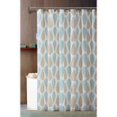 2 of 4:Rideau de douche Bath Bliss beige et bleu à motif feuilles 