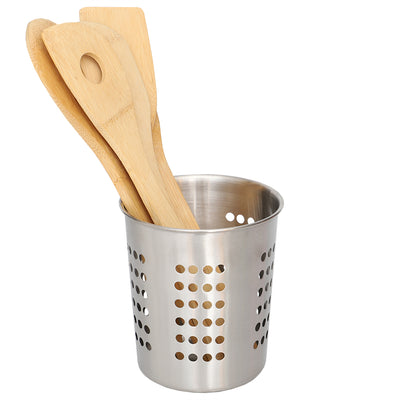 1 of 4:Home Basics Classic Perforated Quick Draining Stainless Steel Cutlery Holder, Silver 