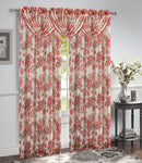 17 of 24:Gwen Dahlia Foil Sheer Rod Pocket Window Panel and Valance Treatments 
