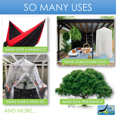 5 of 8:Just Relax - Mosquitera redonda para interior y exterior, extragrande, color blanco, 5 x 9 pies 