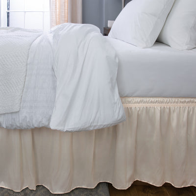 3 of 4:Detalles del hogar Cama envolvente con volantes Queen/King en beige 