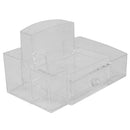 1 of 4:Organiseur de cosmétiques Home Basics Deluxe Medium en plastique incassable à compartiments multiples avec tiroir facile à ouvrir, transparent 