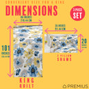 4 of 9:Ensemble de courtepointe infroissable en microfibre PREMIUS Eliana, 3 pièces, bleu-jaune 
