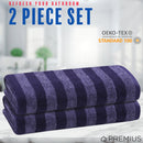 34 of 40:PREMIUS 2 Pack Stripes 100% Cotton Yarn Dyed Bath Sheet Towel, 32x64 Inches 