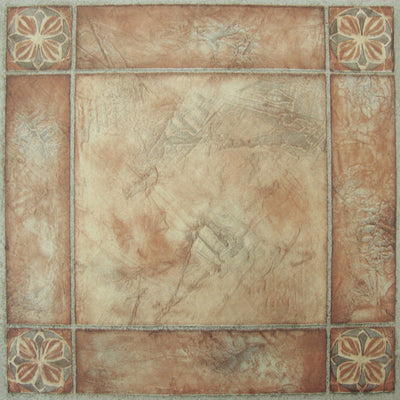 1 of 2:Nexus Spanish Rose 12x12 Self Adhesive Vinyl Floor Tile - 20 Tiles/20 sq. ft. 