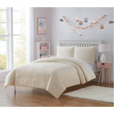 5 of 6:Parure de lit Olivia & Finn en flanelle et microfibre pour enfant, motif cœurs en relief, blanc 