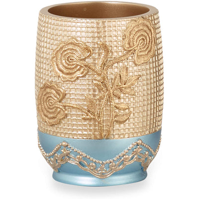 5 of 8:Juego completo de decoración de conjunto de baño Ombre Rose, azul dorado, todo se vende por separado 