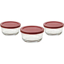1 of 2:Anchor Hocking 6-Piece, 2 Cup Container with Snug Fit Lid, Red-Clear 