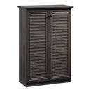 1 of 2:Home Basics 4 Tier Tall Shoe Cabinet with Louvered Doors, Ash 