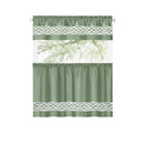 26 of 40:Paige Embroidered Kitchen Curtain and Valance Set, Tiers 55x36, Valance 55x13 Inches 