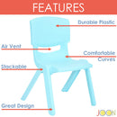 2 of 7:JOON Stackable Plastic Kids Learning Chairs, Baby Blue, 20.5x12.75X11 Inches, 2-Pack (Pack of 2) 