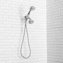 3 of 4:Home Basics Deluxe 5 Function Twin Massager Shower Head, Silver 