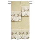 7 of 7:Ensemble de 3 serviettes de bain décoratives en coton brodé floral Jules 