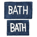 1 of 1:Dorian 2 Piece 100% Cotton Bath Mat Set, Navy, 17x24 and 20x32 Inches 