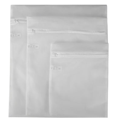 3 of 8:Home Basics 3 Piece Micro Mesh Delicate Intimate  Laundry Wash Bag, White 