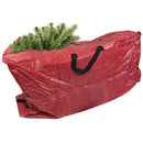 2 of 5:Sac à roulettes en PVC texturé pour sapin de Noël Home Basics, rouge 