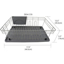 9 of 9:Home Basics Contempo 3 Piece Dish Rack, Gray, 18x13.75x6.5 Inches 