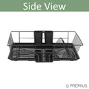 5 of 6:Escurridor de platos Premius de 3 piezas con soporte para cubiertos, negro, 19x12x5 pulgadas 